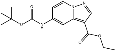 5-[(叔丁氧羰基)氨基]吡唑并[1,5-A]吡啶-3-羧酸乙酯 结构式