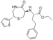 (2S,6R)-6-[[(1S)-1-乙氧羰基]-3-苯基丙基]氨基-2-(2-噻吩基)-1,4-硫氮杂卓-5-酮 结构式