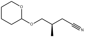 (3R)-3-METHYL-4-[(TETRAHYDRO-2H-PYRAN-2-YL)OXY]-BUTANENITRILE 结构式