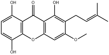 1,5,8-三羟基-3-甲氧基-2-异戊烯基氧杂蒽酮 结构式