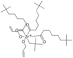 [2,2-Bis[(2-prophenyloxy)methyl]-1-butanolato-O,O′,O″]-tris(isooctanolato)-zirconium 结构式