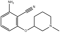 2-氨基-6-[(1-甲基-3-哌啶基)氧基]苯腈 结构式