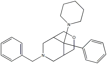 7-benzyl-9-phenyl-9-piperidino-3-oxa-7-azabicyclo(3.3.1)nonane 结构式