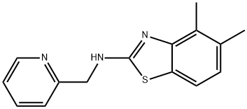 4,5-DIMETHYL-N-(PYRIDIN-2-YLMETHYL)-1,3-BENZOTHIAZOL-2-AMINE 结构式