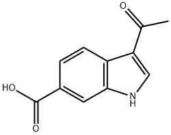 3-ACETYL-1H-INDOLE-6-CARBOXYLIC ACID 结构式