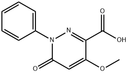 4-METHOXY-6-OXO-1-PHENYL-1,6-DIHYDROPYRIDAZINE-3-CARBOXYLIC ACID 结构式