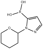 1-(TETRAHYDROPYRAN-2-YL)PYRAZOLE-5-BORONIC ACID 结构式