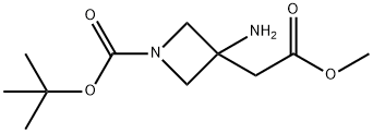 3-氨基-3-(2-甲氧基-2-氧代乙基)氮杂环丁烷-1-羧酸叔丁酯 结构式