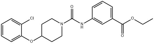 ethyl 3-(4-(2-chlorophenoxy)piperidine-1-carboxaMido)benzoate 结构式