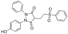 1-(p-Hydroxyphenyl)-2-phenyl-4-[2-(phenylsulfonyl)ethyl]pyrazolidine-3,5-dione 结构式