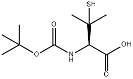 N-叔丁氧羰基-3-巯基-L-缬氨酸 结构式