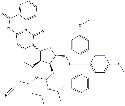 (2R,3R,4R,5R)-5-(4-Benzamido-2-oxopyrimidin-1(2H)-yl)-2-((bis(4-methoxyphenyl)(phenyl)methoxy)methyl)-4-methoxytetrahydrofuran-3-yl(2-cyanoethyl)diisopropylphosphoramidite