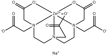 [N,N-双[2-[双(羧甲基)氨基]乙基]甘氨酸(5-)]锌酸三钠(3-) 结构式