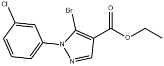 5-溴-1-(3-氯苯基)-1H-吡唑-4-甲酸乙酯 结构式