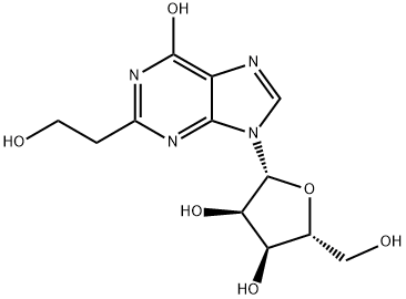 2-[2-Hydroxyethyl]-9-[beta-d-ribofuranosyl]hypoxanthine 结构式