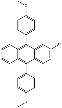 9,10-双(4-甲氧基苯基)-2-氯蒽 结构式