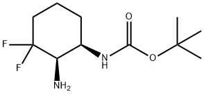 ((1R,2R)-2-氨基-3,3-二氟环己基)氨基甲酸叔丁酯 结构式