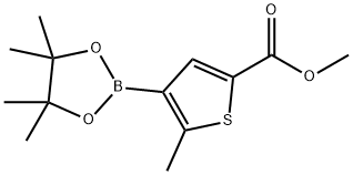 METHYL 5-METHYL-4-(4,4,5,5-TETRAMETHYL-1,3,2-DIOXABOROLAN-2-YL)THIOPHENE-2-CARBOXYLATE 结构式