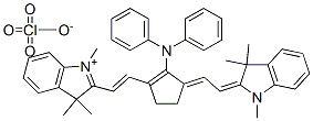 2-((E)-2-(2-(二苯基氨基)-3-[(E)-2-(1,3,3-三甲基-1,3-二氢-2H-吲哚-2-亚基)乙亚基]-1-环戊烯-1-基)乙烯基)-1,3,3-三甲基-3H-吲哚高氯酸盐 结构式