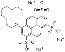 8-癸氧基芘-1,3,6-三磺酸三钠盐 结构式