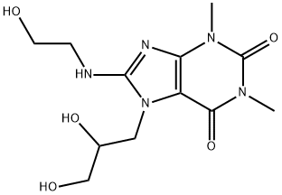 7-(2,3-dihydroxypropyl)-8-(2-hydroxyethylamino)-1,3-dimethyl-purine-2, 6-dione 结构式