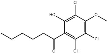 1-((3,5-DICHLORO)-2,6-DIHYDROXY-4-METHOXYPHENYL)-1-HEXANONE 结构式