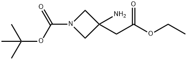 3-氨基-3-(2-乙氧基-2-氧代乙基)氮杂环丁烷-1-羧酸叔丁酯 结构式