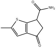 4H-Cyclopenta[b]thiophene-6-carboxamide,  5,6-dihydro-2-methyl-4-oxo- 结构式