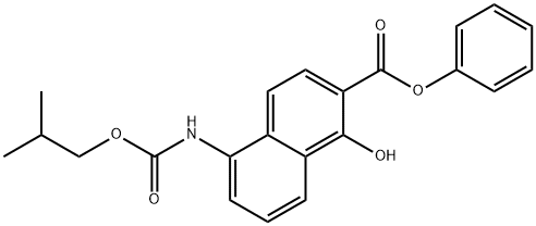 1-Hydroxy-5-(isobutoxycarbonylamino)-2-naphthoic acid phenyl ester 结构式