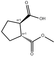 (1R,2R)-2-(甲氧基羰基)环戊烷-1-羧酸 结构式