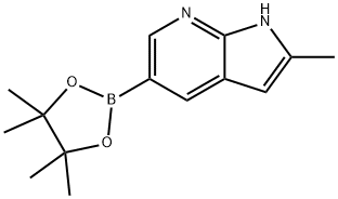 2-甲基-7-氮杂吲哚-5-硼酸,频哪酯 结构式
