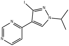 PyriMidine, 4-[3-iodo-1-(1-Methylethyl)-1H-pyrazol-4-yl]- 结构式