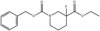 1-CBZ-3-氟哌啶-3-甲酸乙酯 结构式