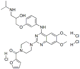 2-furyl-[4-[4-[[3-[2-hydroxy-3-(propan-2-ylamino)propoxy]phenyl]amino] -6,7-dimethoxy-quinazolin-2-yl]piperazin-1-yl]methanone trihydrochlori de 结构式