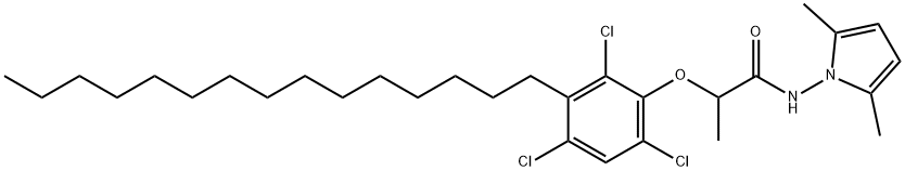 Propanamide, N-(2,5-dimethyl-1H-pyrrol-1-yl)-2-(2,4,6-trichloro-3-pent adecylphenoxy)- 结构式