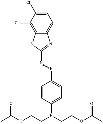 2-[4-[Bis(2-acetoxyethyl)amino]phenylazo]-6,7-dichlorobenzothiazole 结构式