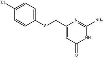 2-氨基-6-{[(4-氯苯基)硫代]甲基}-嘧啶-4-醇 结构式