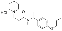 1-Piperidinepropionamide, N-(alpha-methyl-p-propoxybenzyl)-, hydrochlo ride 结构式