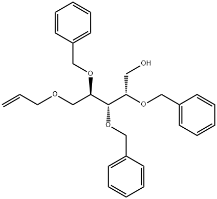 5-O-烯丙基-2,3,4-三-O-苄基-D-核糖醇 结构式