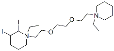 1-ethyl-1-[2-[2-[2-(1-ethyl-3,4,5,6-tetrahydro-2H-pyridin-1-yl)ethoxy] ethoxy]ethyl]-3,4,5,6-tetrahydro-2H-pyridine diiodide 结构式