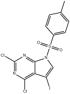 2,4-二氯-5-碘-7-甲苯磺酰基-7H-吡咯并[2,3-D]嘧啶 结构式