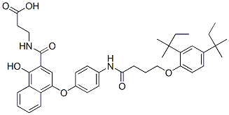 beta-Alanine,  N-[[4-[4-[[4-[2,4-bis(1,1-dimethylpropyl)phenoxy]-1-oxobutyl] amino]phenoxy]-1-hydroxy-2-naphthalenyl]carbonyl] 结构式