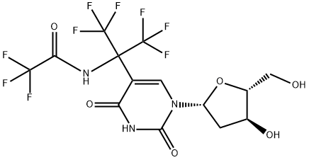 5-(2-trifluoroacetylaminohexafluoroprop-2-yl)-2'-deoxyuridine 结构式