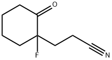 Cyclohexanepropanenitrile,  1-fluoro-2-oxo- 结构式