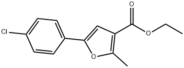 ETHYL 5-(4-CHLOROPHENYL)-2-METHYL-3-FUROATE 结构式