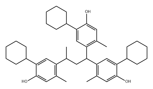 4,4',4''-(1-methylpropan-1-yl-3-ylidene)tris(2-cyclohexyl-5-methylphenol) 结构式