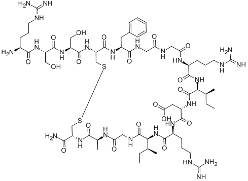 ARG-SER-SER-CYS-PHE-GLY-GLY-ARG-ILE-ASP-ARG-ILE-GLY-ALA-CYS-NH2 (DISULFIDE BRIDGE:CYS7-CYS18) 结构式