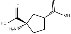 反-(1S,3R)-1-氨基-1,3-环戊烷二羧酸 结构式