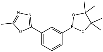 2-Methyl-5-[3-(4,4,5,5-tetramethyl-1,3,2-dioxaborolan-2-yl)phenyl]-1,3,4-oxadiazole 结构式