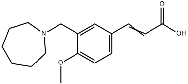 (2E)-3-[3-(氮杂环庚烷-1 - 基甲基)-4-甲氧基苯基]丙烯酸 结构式